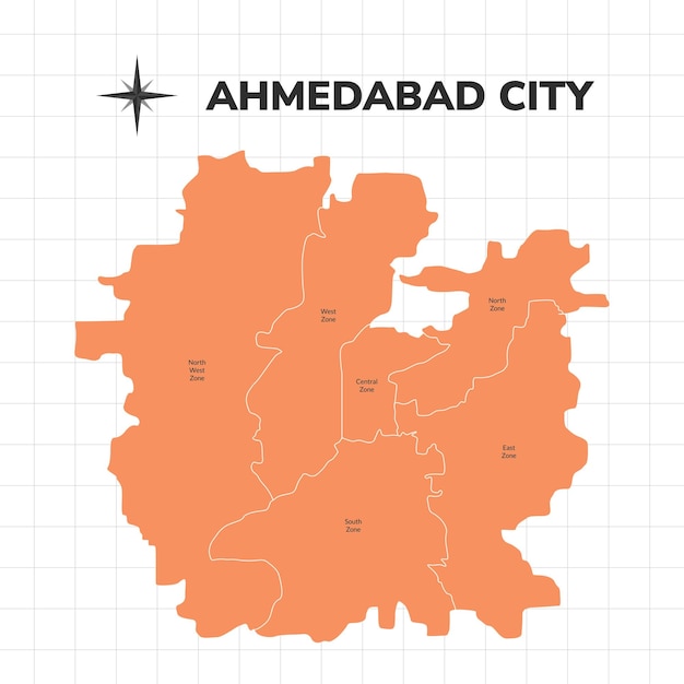 Ahmedabad Stadskaart illustratie Kaart van de stad in India