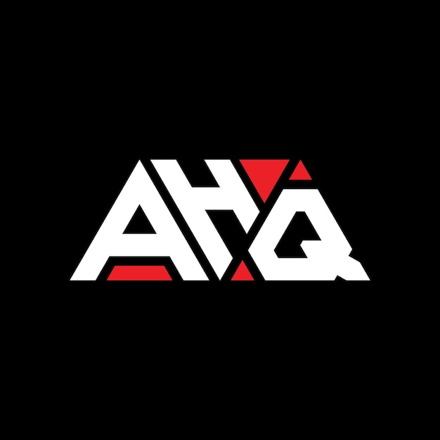 Vettore ahq triangolo lettera logo design con forma di triangolo ahq logo triangolo design monogramma ahq triungolo vettoriale modello di logo con colore rosso ahq loghi triangolari semplice elegante e lussuoso logo ahq