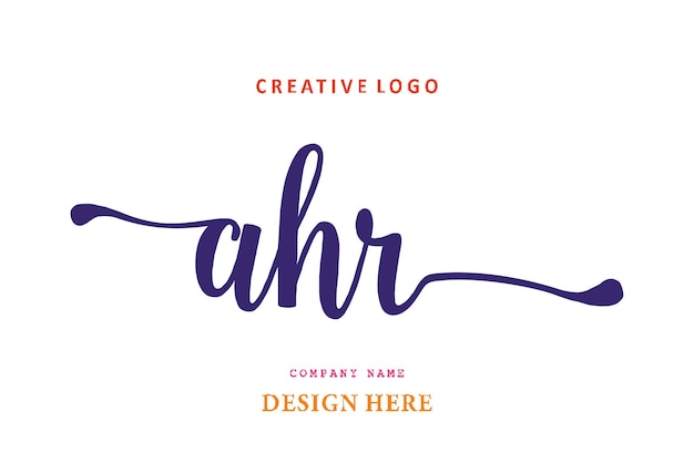 Vector ahr lettering logo is simple easy to understand and authoritative
