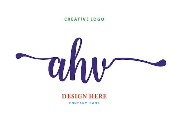 Vector ahv lettering logo is simple easy to understand and authoritative