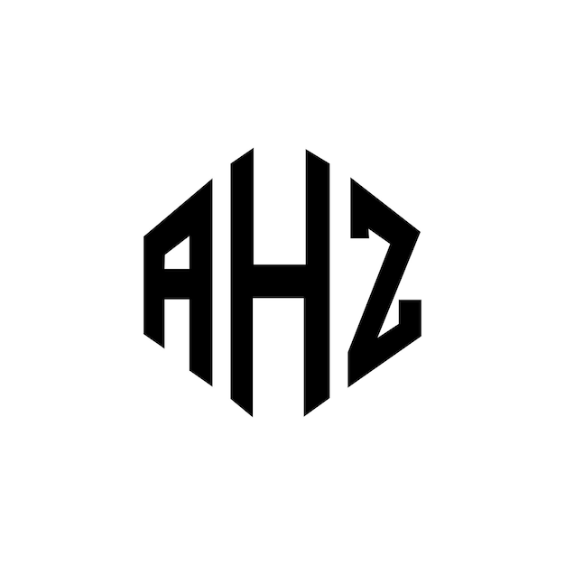 Progettazione del logo delle lettere ahz con forma di poligono ahz poligono e forma di cubo progettazione del logo ahz esagono vettoriale modello del logo colori bianco e nero ahz monogramma business e logo immobiliare