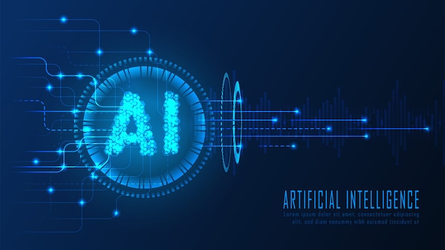 Ai analysis data in futuristic concept suitable for future technology artwork, responsive web background