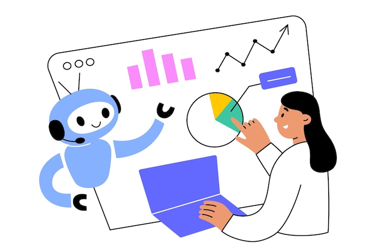 Vector ai analyzing data artificial intelligence app