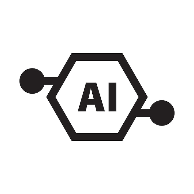 AI Artificial intelligence icon digital micro chip for computer and technology illustration