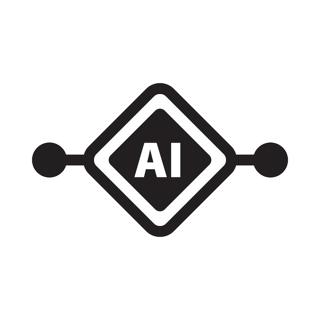 AI Artificial intelligence icon digital micro chip for computer and technology illustration