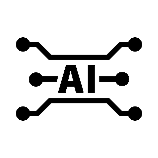 AI Artificial intelligence icon digital micro chip for computer and technology illustration