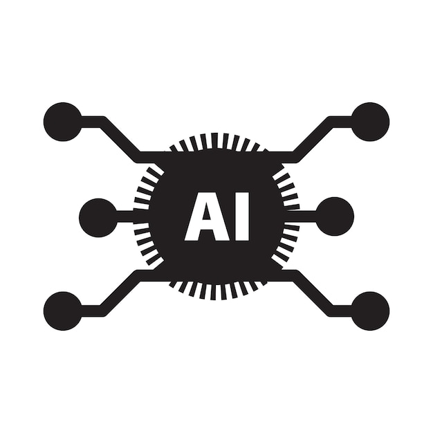 AI Artificial intelligence icon digital micro chip for computer and technology illustration