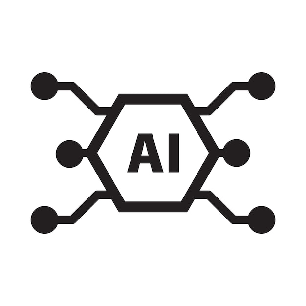 Ai artificial intelligence icon digital micro chip for computer and technology illustration