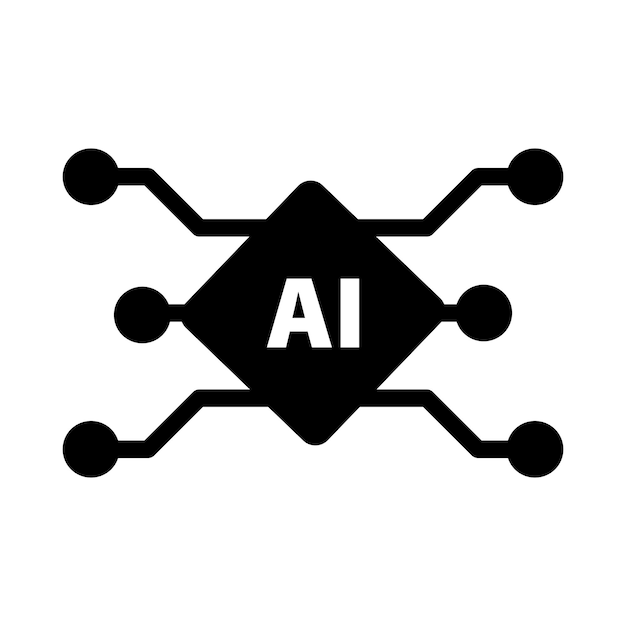 AI Artificial intelligence icon digital micro chip for computer and technology illustration