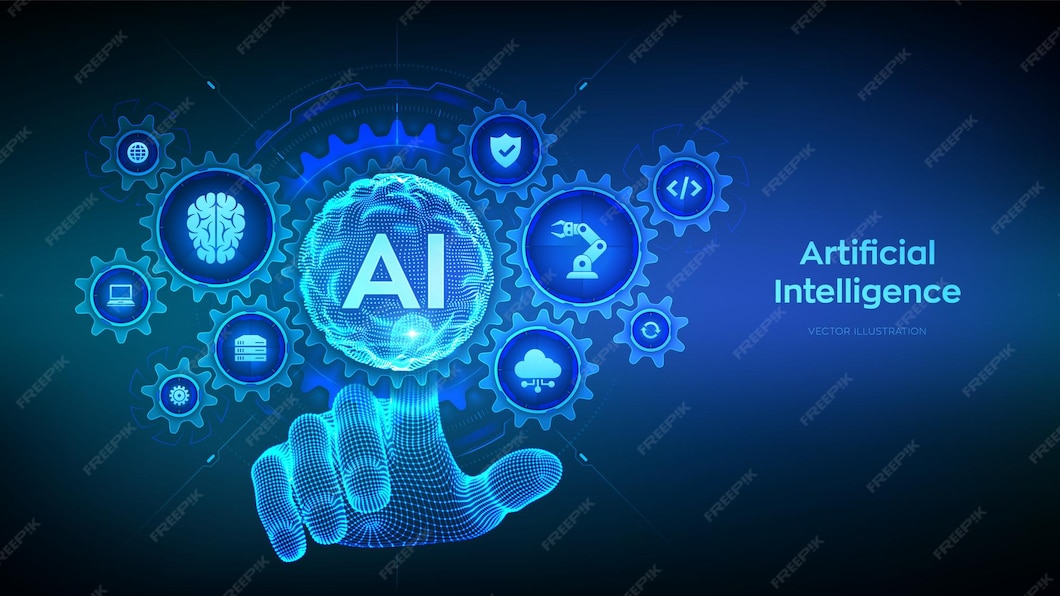 Premium Vector | AI Artificial Intelligence Machine Learning Concept ...