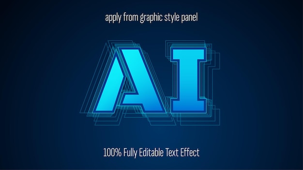 AI 인공 지능 기계 학습 텍스트 효과 편집 텍스트 효과 벡터