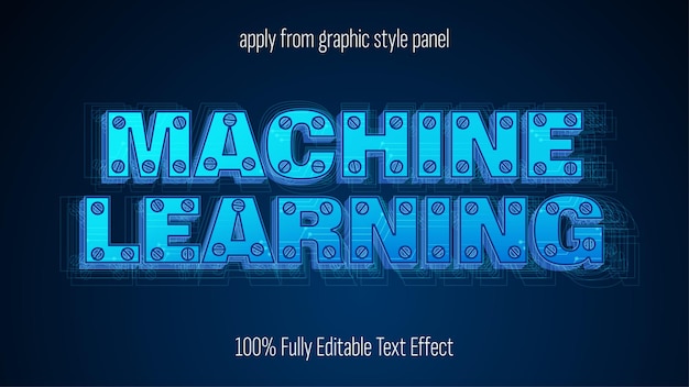 AI 인공 지능 기계 학습 텍스트 효과 편집 텍스트 효과 벡터