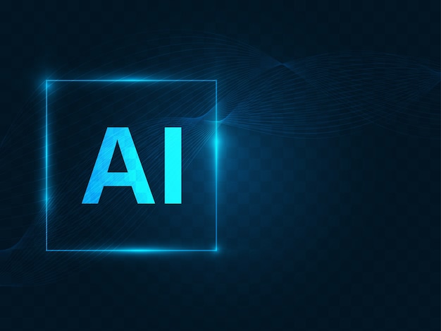 AI (Artificial Intelligence) wording on dark blue color background