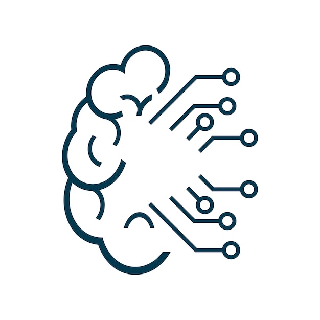 Ai brain icon AI symbol AI concept and Artificial intelligence head icon vector AI icon