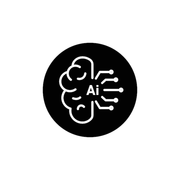 AI-brein icoon Lijnkunst Logo set