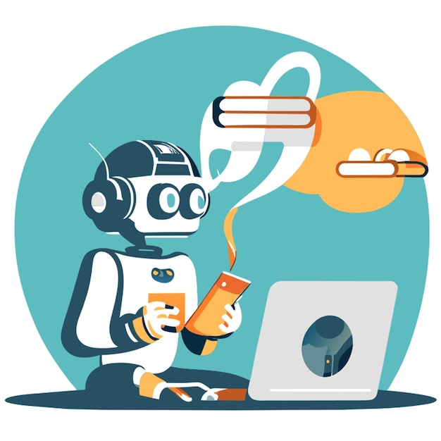 ai chat bot vector illustration