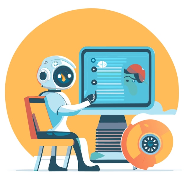 Vector ai chat bot vector illustration