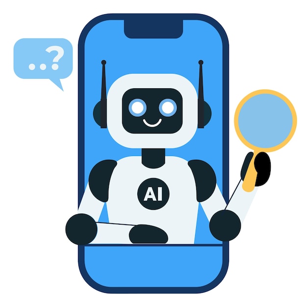 Ai chatbot op de telefoon op zoek naar informatie