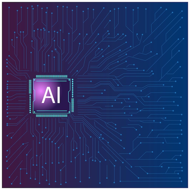 Vector ai chip hand holding vector design illustration