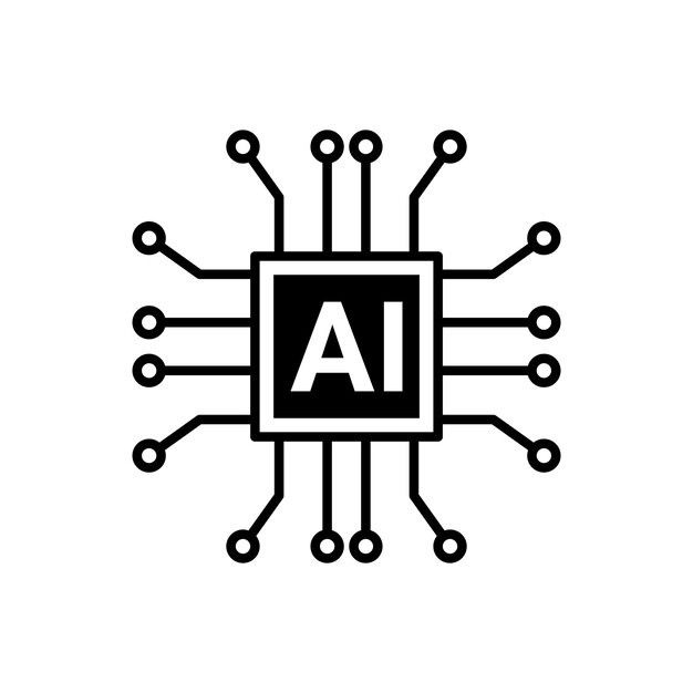 Vector ai chip icon cpu vector logo design concept idea