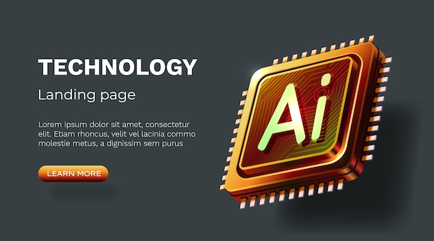 ai chip innovation tech ai art technology vector illustration