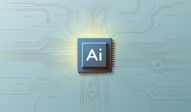 Ai chip innovation tech ai art technology vector illustration