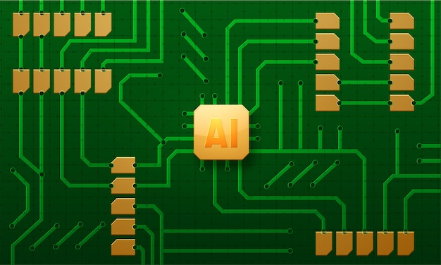 Vector ai chip inserted in a computer circuit board.