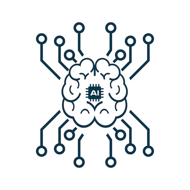 Vector ai chip set for installing and ai setting up mode icon and ai vector and illustration shape symbol