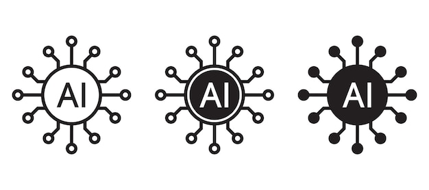 ai chips icon user interface artificial intelligence technology concept design machine learning and ai generative tool big data and deep learning vector illustration for web ux and ui