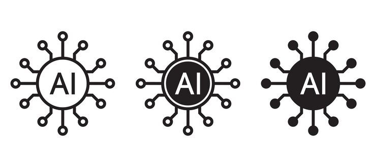 Vector ai chips icon user interface artificial intelligence technology concept design machine learning and ai generative tool big data and deep learning vector illustration for web ux and ui