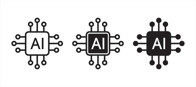 ai chips icon user interface artificial intelligence technology concept design machine learning and ai generative tool big data and deep learning vector illustration for web ux and ui