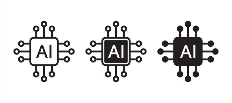Vector ai chips icon user interface artificial intelligence technology concept design machine learning and ai generative tool big data and deep learning vector illustration for web ux and ui
