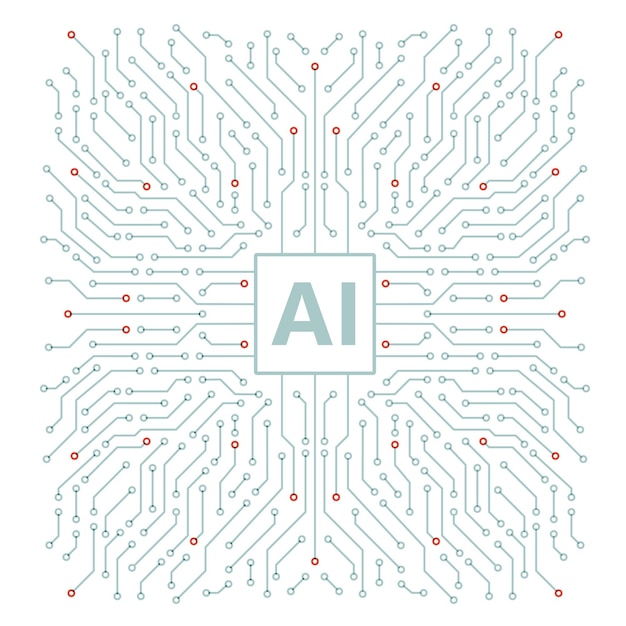 Ai chipset on circuit board background Futuristic concept Hightech technology background