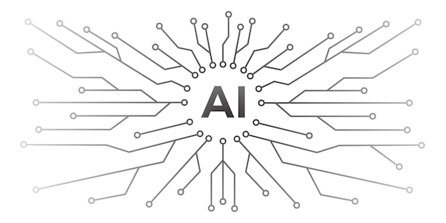AI Circuitry Neural Network Technology Artificiële intelligentie achtergrond