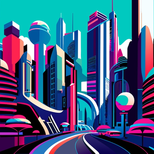 ai city no oxygen vector illustration