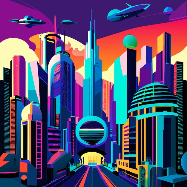 Vector ai city no oxygen vector illustration