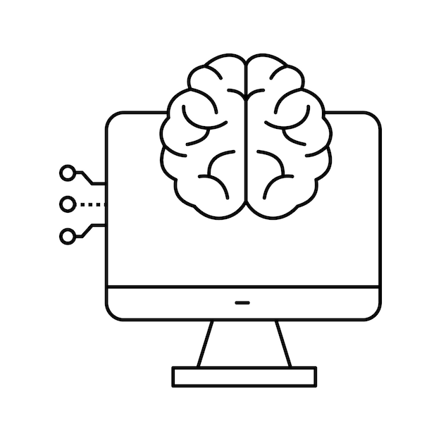 AI コンピューティングインターフェースベクトルアイコンデザイン