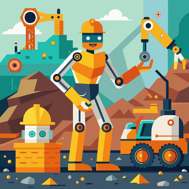 Vector the ai construction worker is ready to build