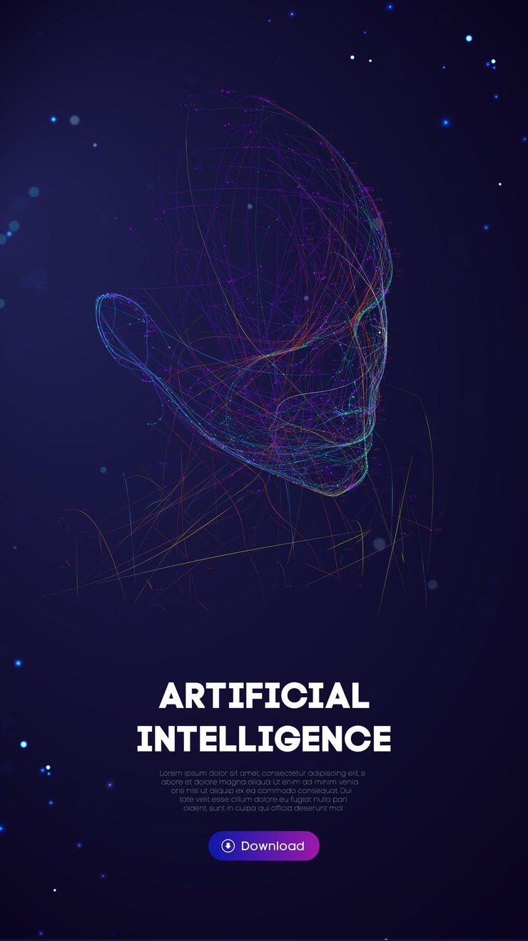 AI цифровой мозг искусственный интеллект женщина человеческая голова робот цифровые технологии фон