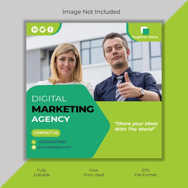 Ai digital marketing agency social media post template