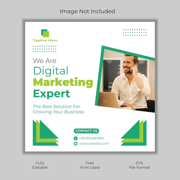 Ai digital marketing agency social media post template