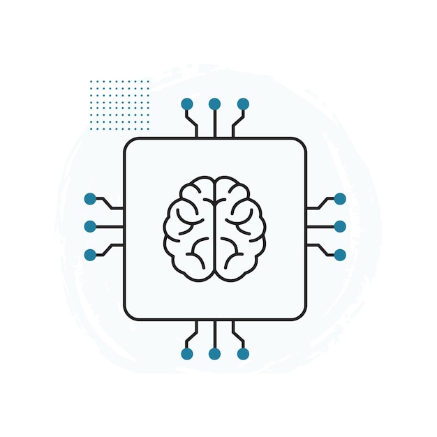 AI en Neural Computing Vector Icon Design