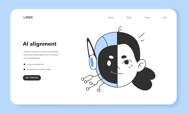 Ai этика веб-баннера или целевой страницы выравнивание искусственного интеллекта