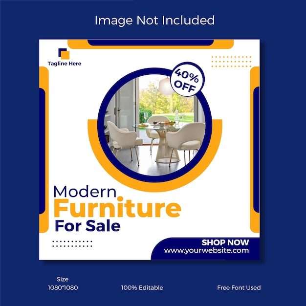 Ai Furniture sale social media post template