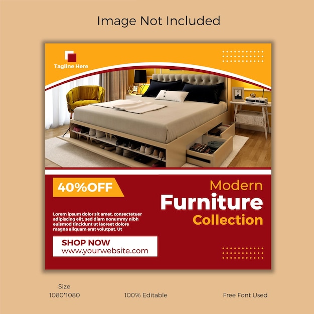 Ai Furniture sale social media post template