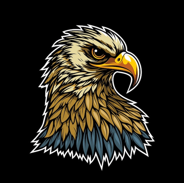 Ai generated cartoon eagle mascot Isolated emblem of wild bird is a fierce and noble symbol of strength freedom and patriotism Eagle with piercing eyes embodying a sense of power and authority