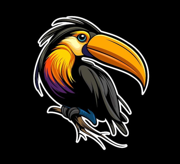 AI generated cartoon toucan bird sport team mascot Sport league tropical forest bird head symbol or emblem college team or club cute toucan vector mascot wild animal tattoo sticker or print