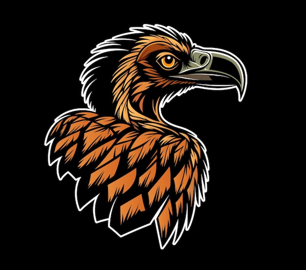AI generated cartoon vulture bird mascot College team or club bird of prey symbol or company emblem zoo wild animal vector head tattoo or sport league vulture condor or griffin AI generated mascot