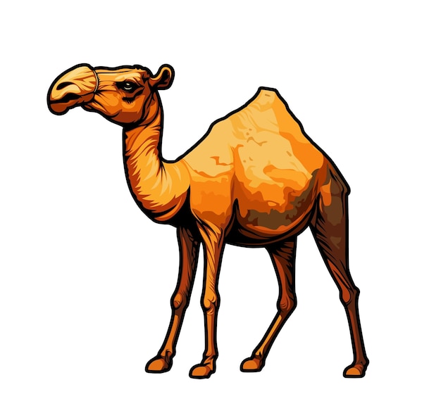 Ai generated desert camel animal mascot Generative ai illustration symbol of strength and companionship Resilient majestic creature representing endurance adaptability and travel in arid terrains