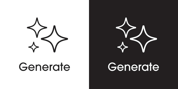 ai generated icon ai star line icon tools for generate from the text computer help assistant large data processing database concept icon element design for app and web vector illustration
